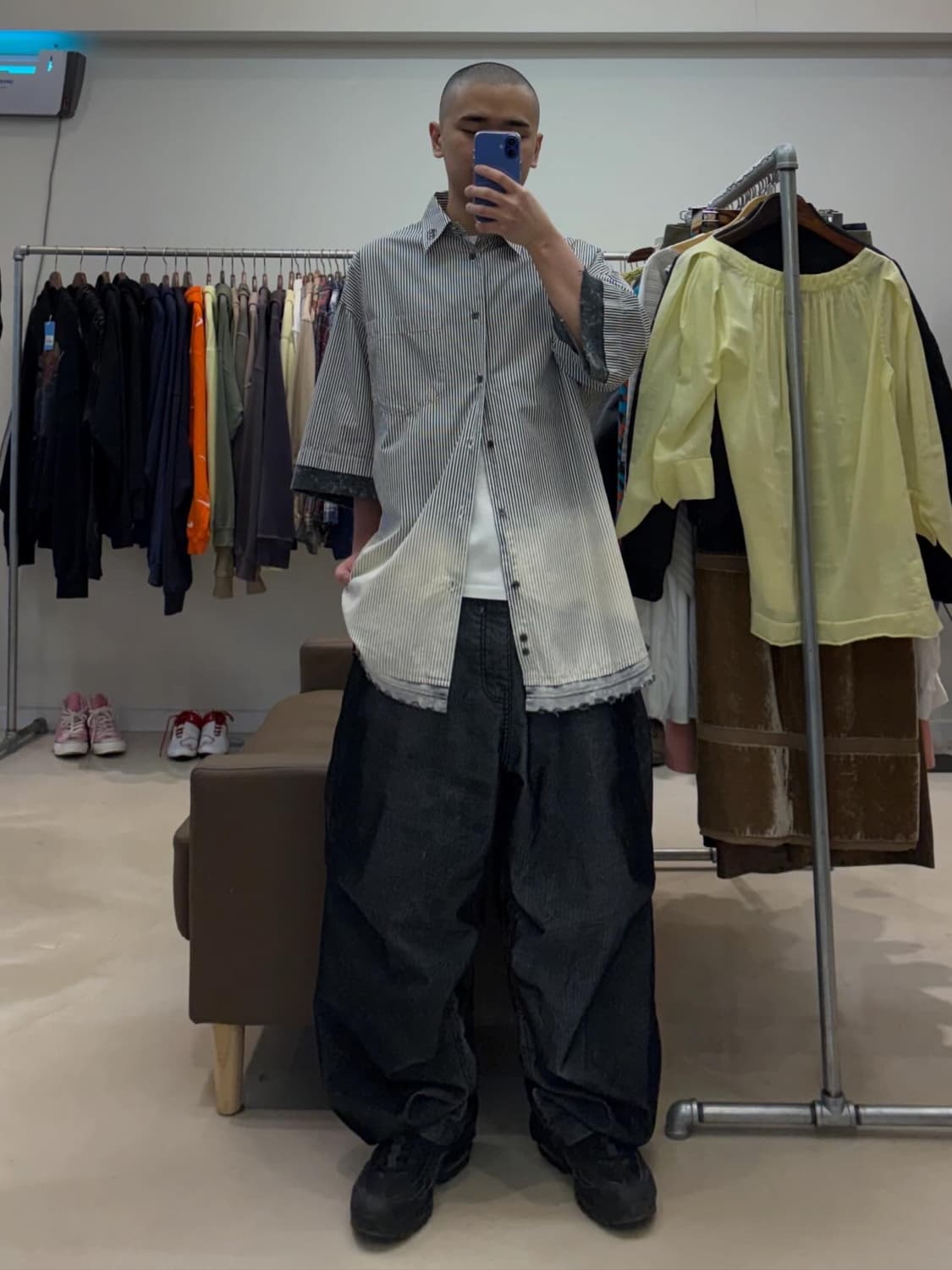 디젤 S-Trax 디스트레스드 스트라이프 반팔 셔츠 상품이미지8