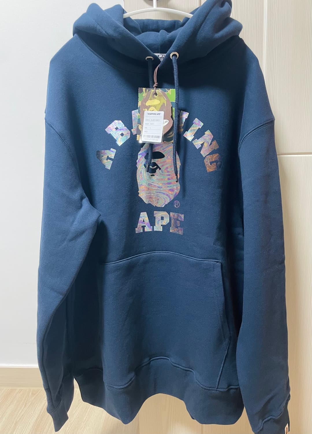 베이프 홀로그램후드티 네이비 상품이미지1