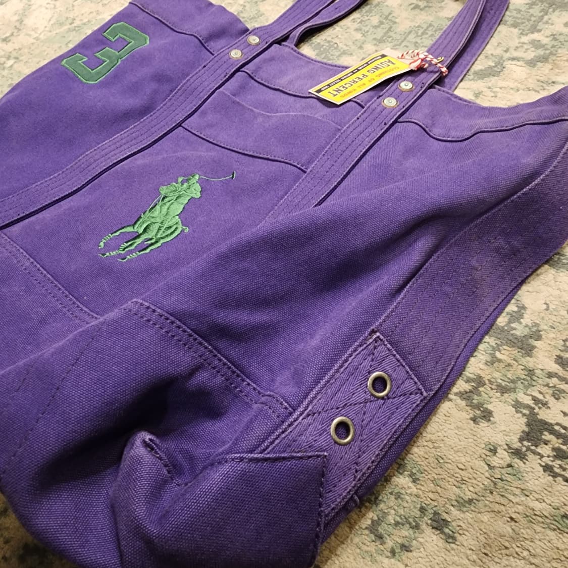 폴로 하드캔버스 빅포니 토트백 상품이미지5