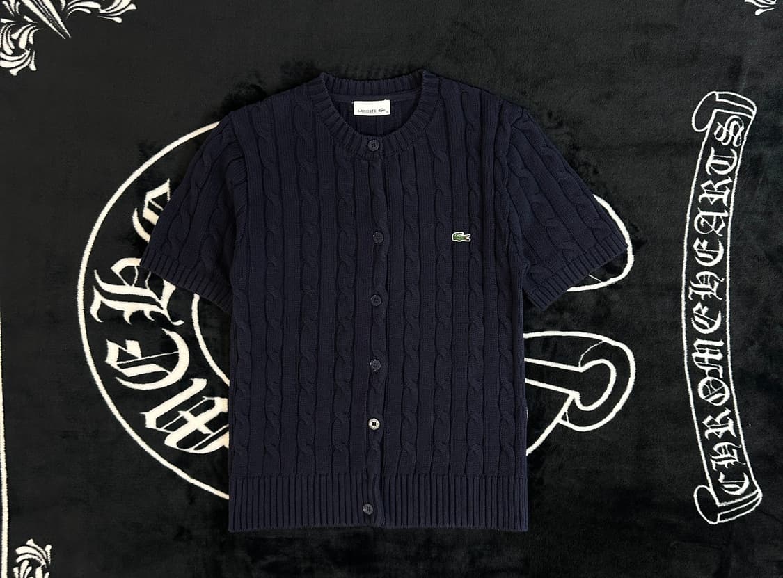 라코스테 꽈배기 니트 반팔가디건 44/55 상품이미지1
