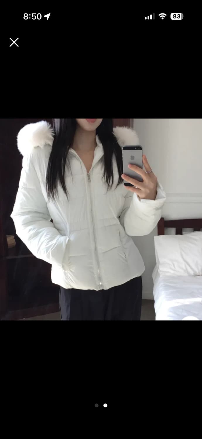 래퍼 여친st 퍼 슬림 라인 패딩 상품이미지2