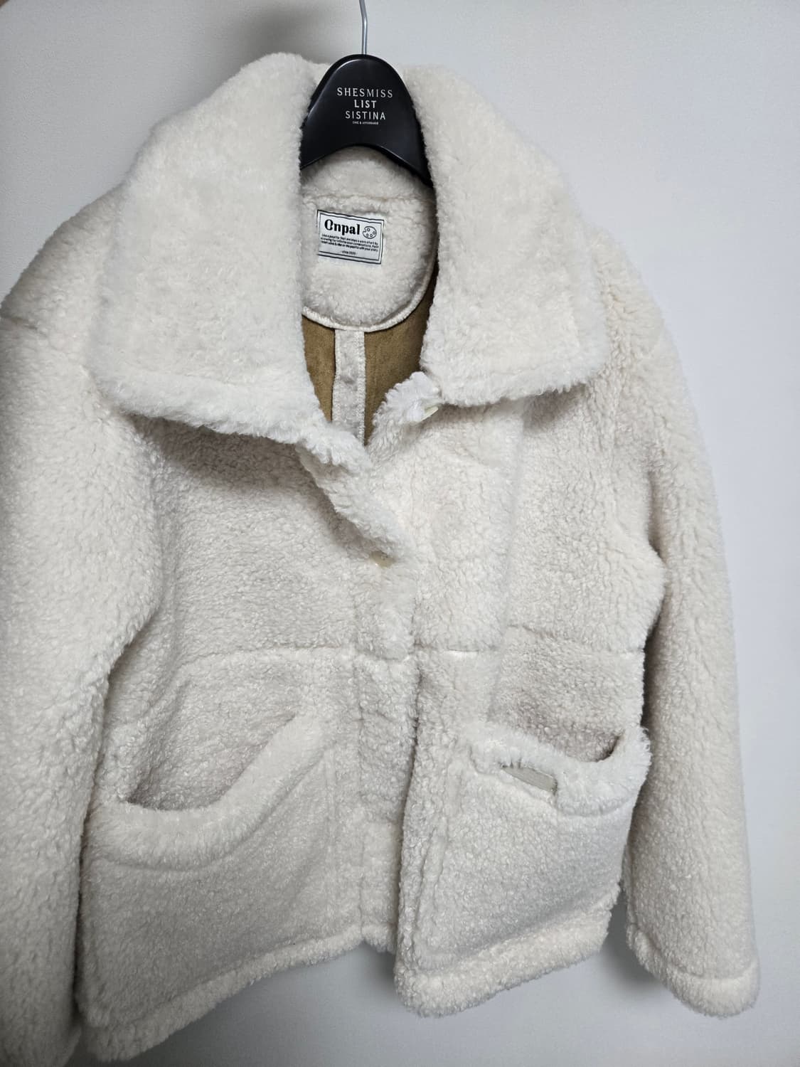 온더팔레트 온팔 자체제작 테디 시어링 무스탕 아이보리 상품이미지7