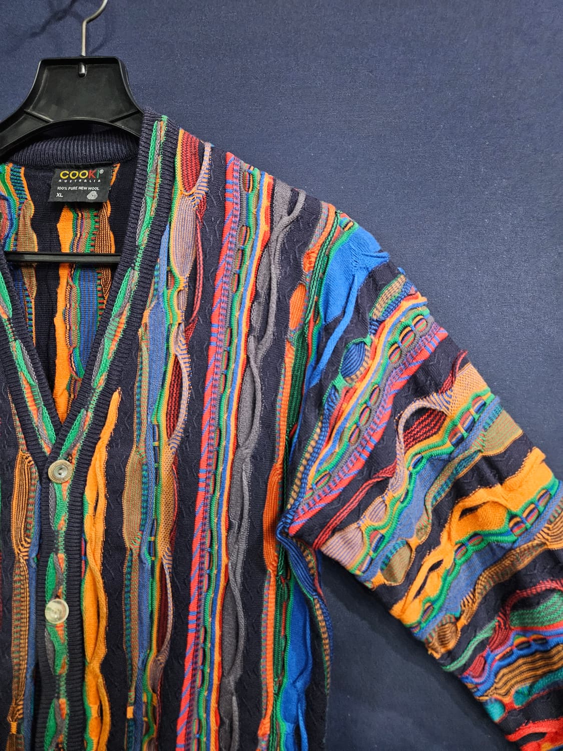 COOKI 배색 남성 세미오버핏 100 가디건  상품이미지4