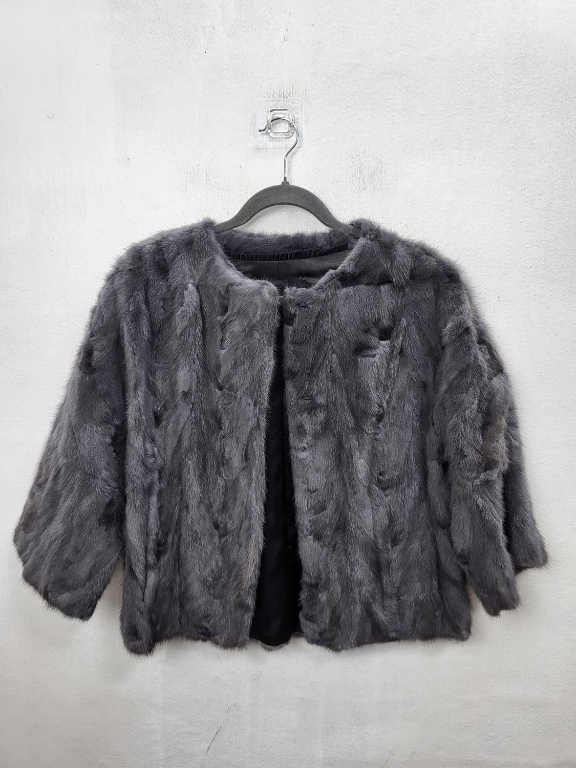 MEREHANE 천연밍크 모피숏자켓 그레이실버 S 90 새제품 상품이미지1