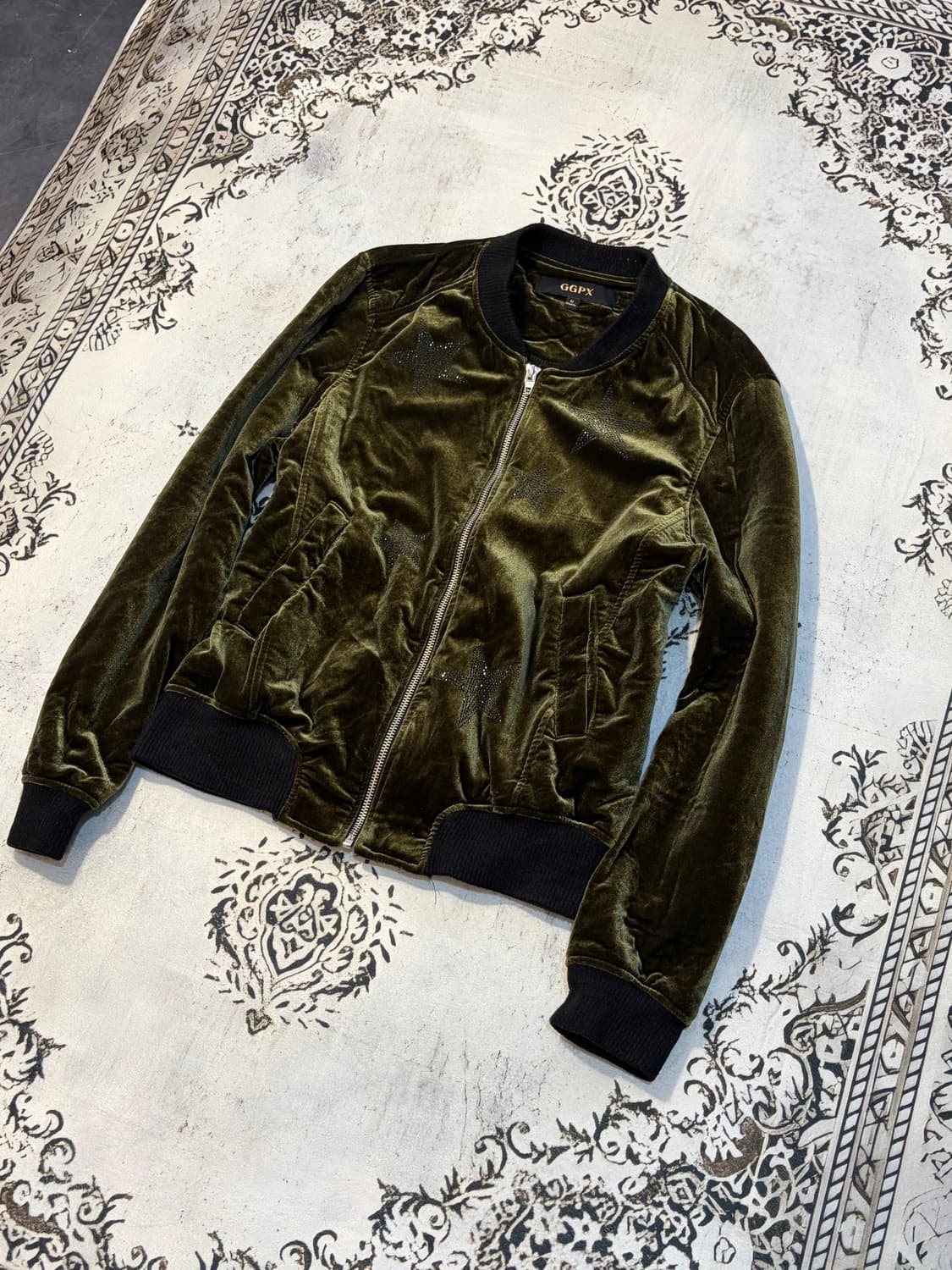 Y2K olive star cubic blouson jacket 상품이미지5
