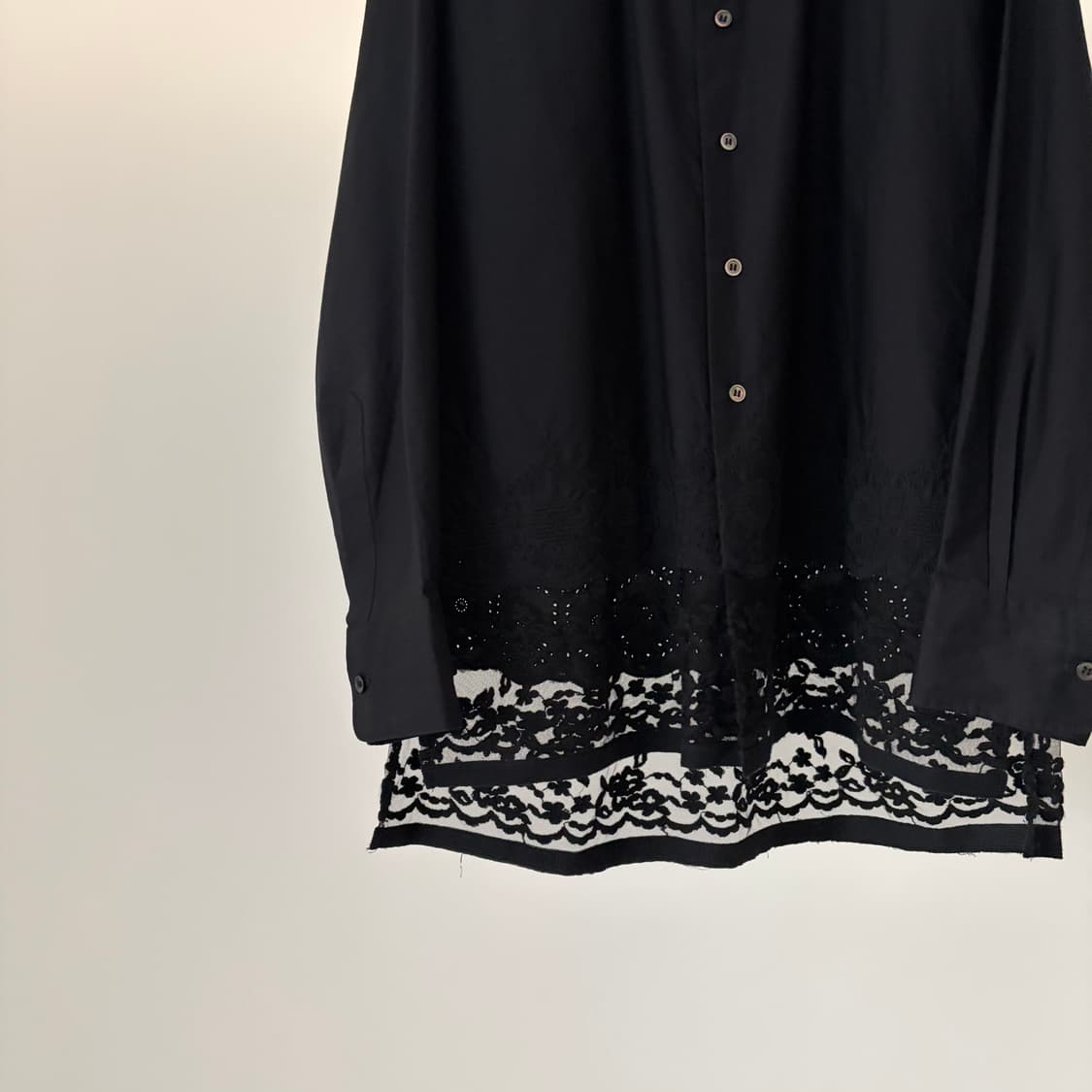 Black) Lace Docking China Collar Blouse 상품이미지3