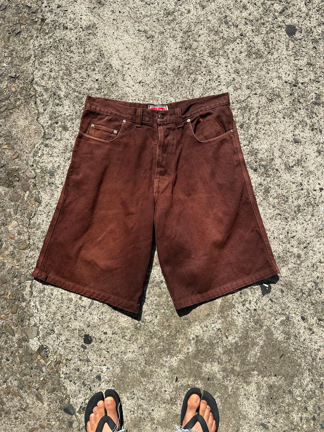 Prime brown denim washed bermuda pants 상품이미지6