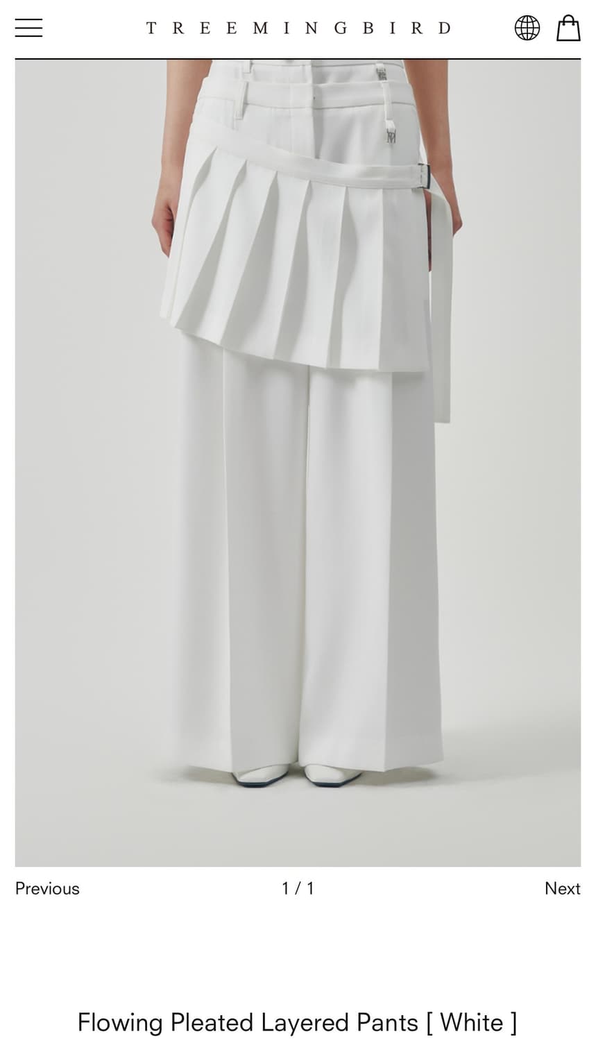 트리밍버드) Flowing Pleated Layered Pants WH 상품이미지1