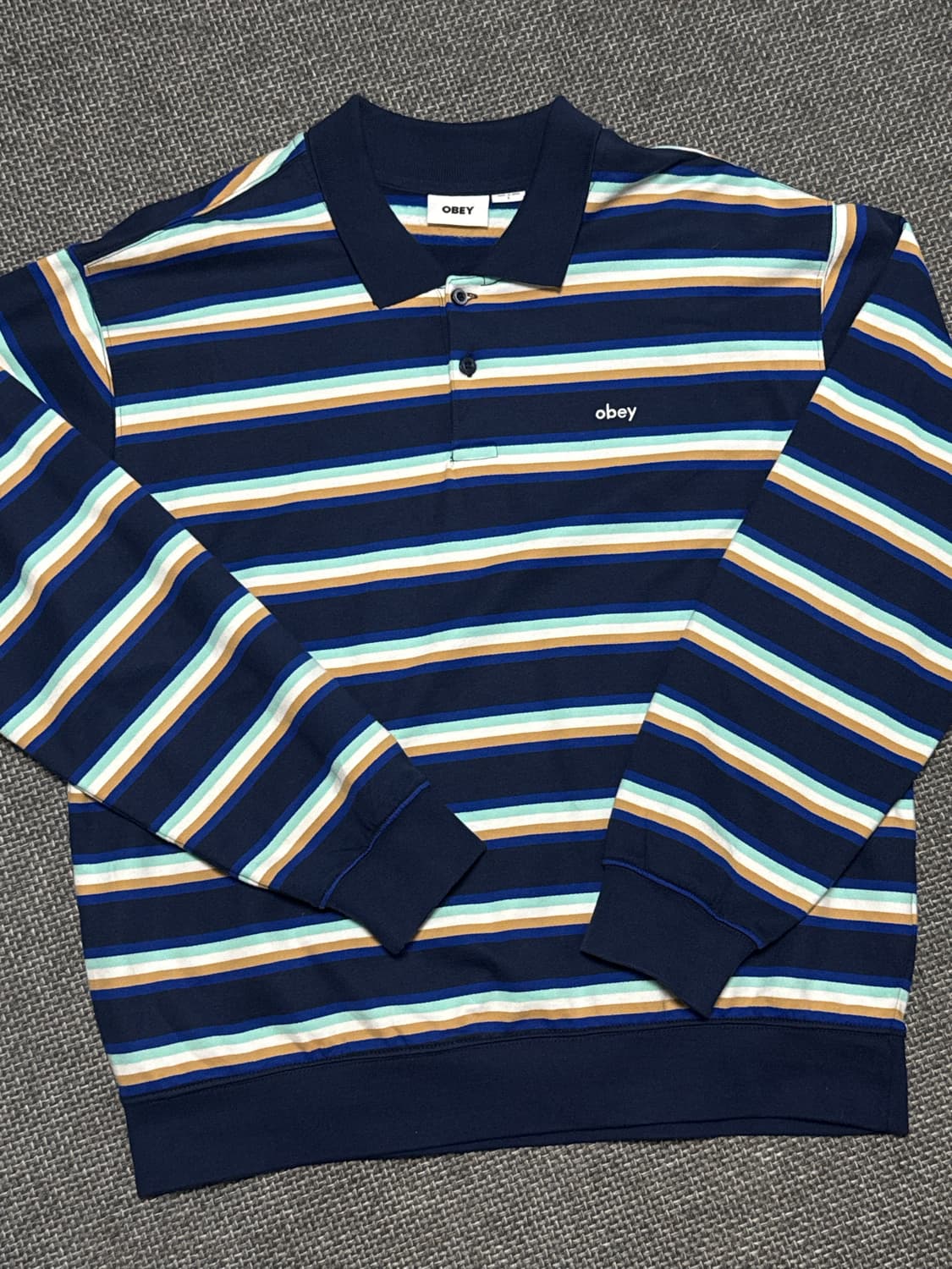 오베이 스트라이프 카라(폴로) 롱슬리브 L사이즈 상품이미지1