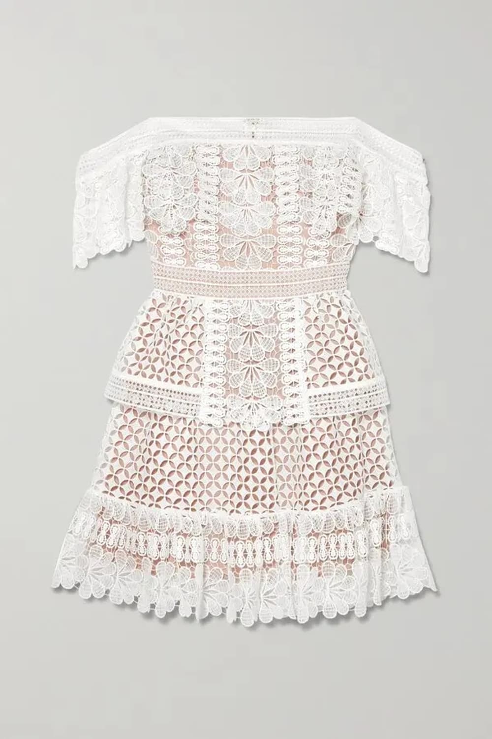 셀프포트레이트 오프숄더 기퓌르 원피스(택달린 새제품)  상품이미지4