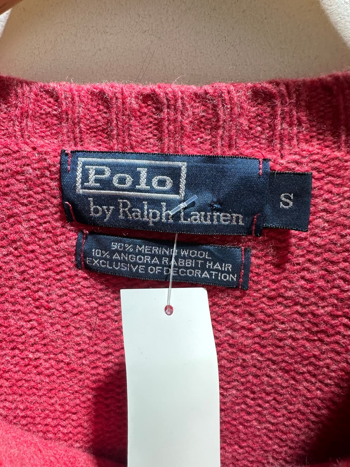 S 폴로랄프로렌 자수로고 라운드넥 핑크 니트 상품이미지4