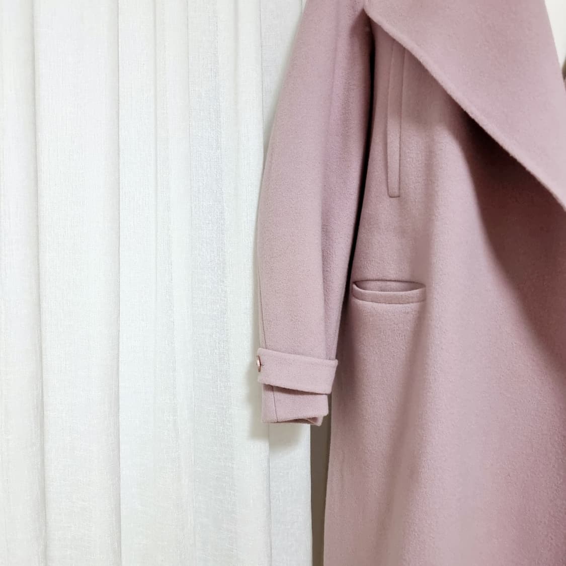 한섬 시스템 양모96캐시미어4 오픈형 오버핏 코트 (44-77) 상태최상 상품이미지5