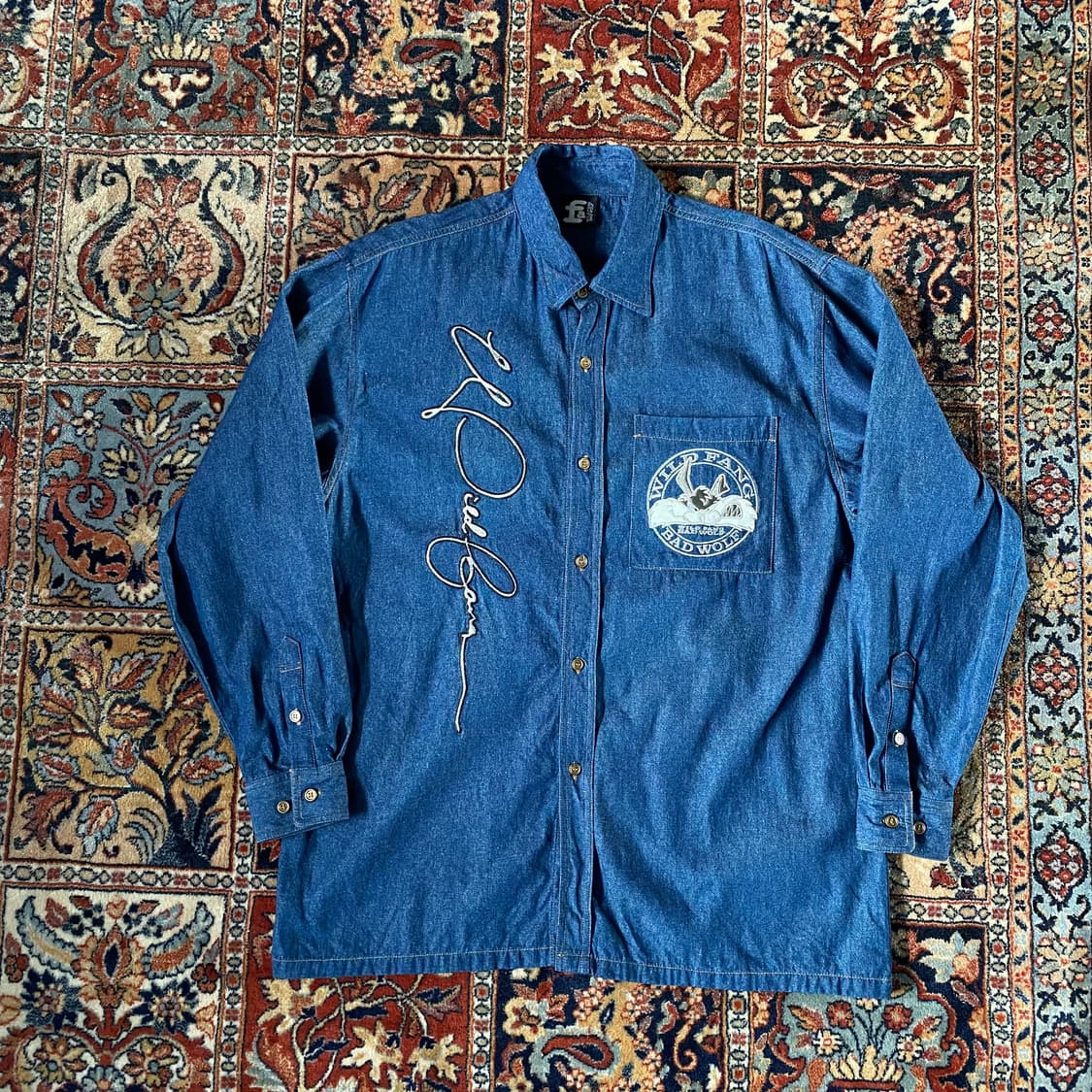 🌊90s Deadstock WILD FANG denim shirts 상품이미지2