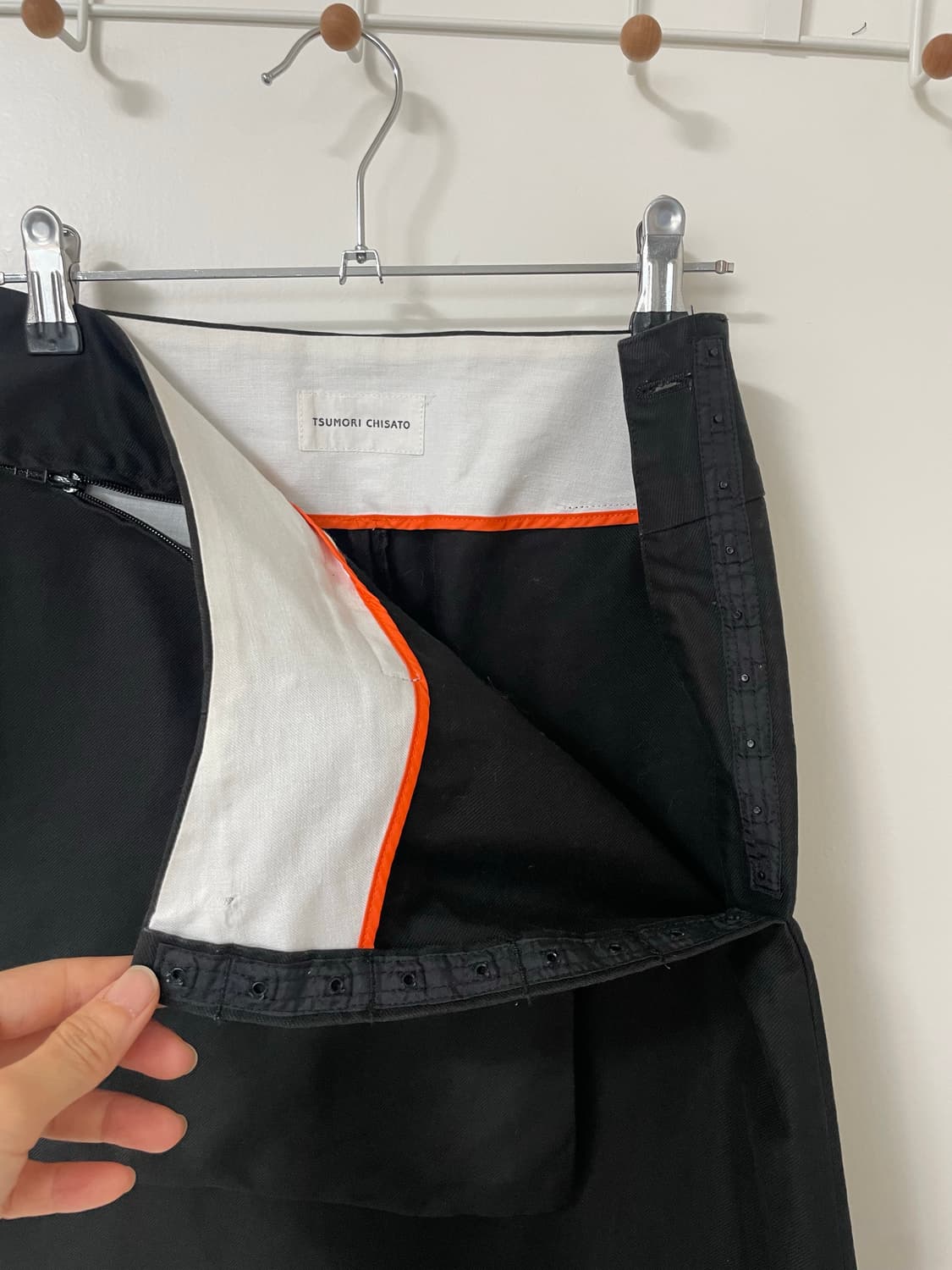 츠모리 치사토 포켓 레이어드 블랙 스커트 상품이미지2