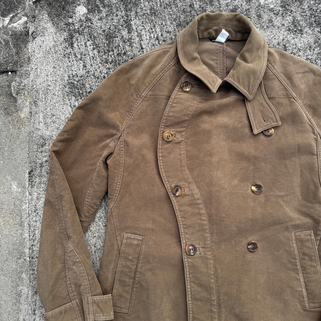 [XL] 00s Versace 베르사체 몰스킨 프렌치 모터싸이클 코트 상품이미지4