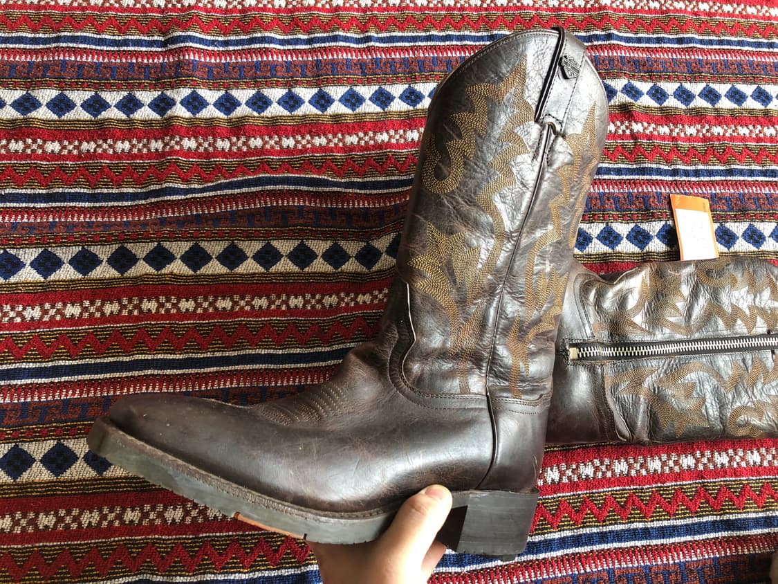 할리데이비슨 브라운 레더 웨스턴 부츠 260 미사용 상품이미지1