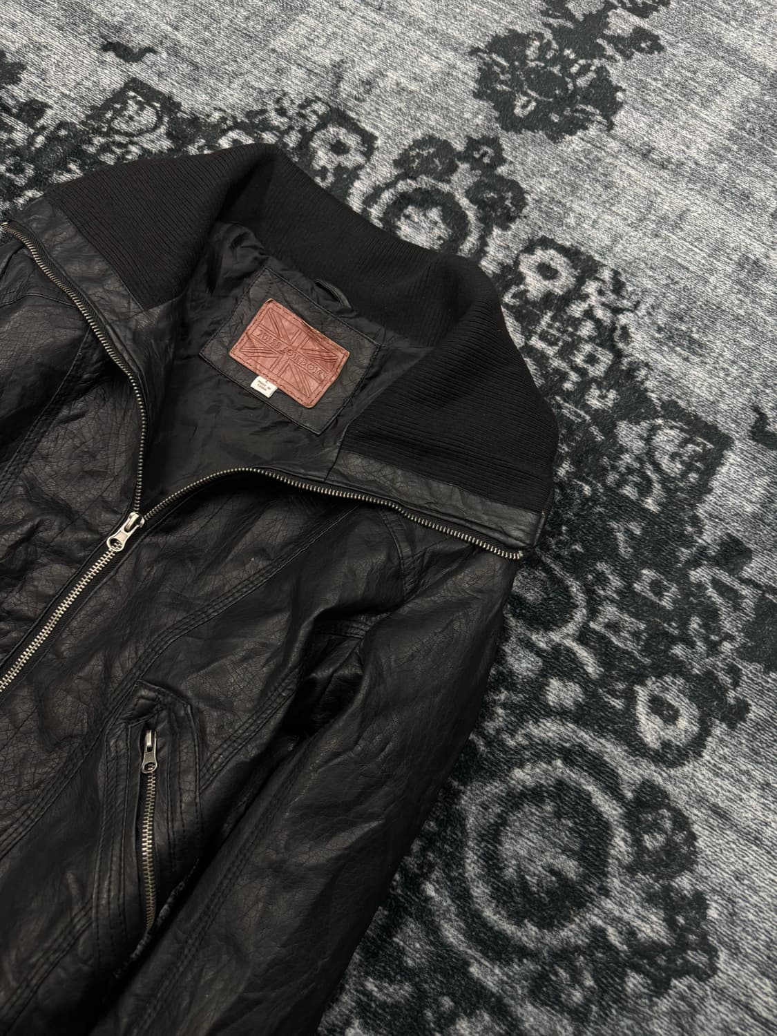 Miss london high neck faux leather jacke 상품이미지3