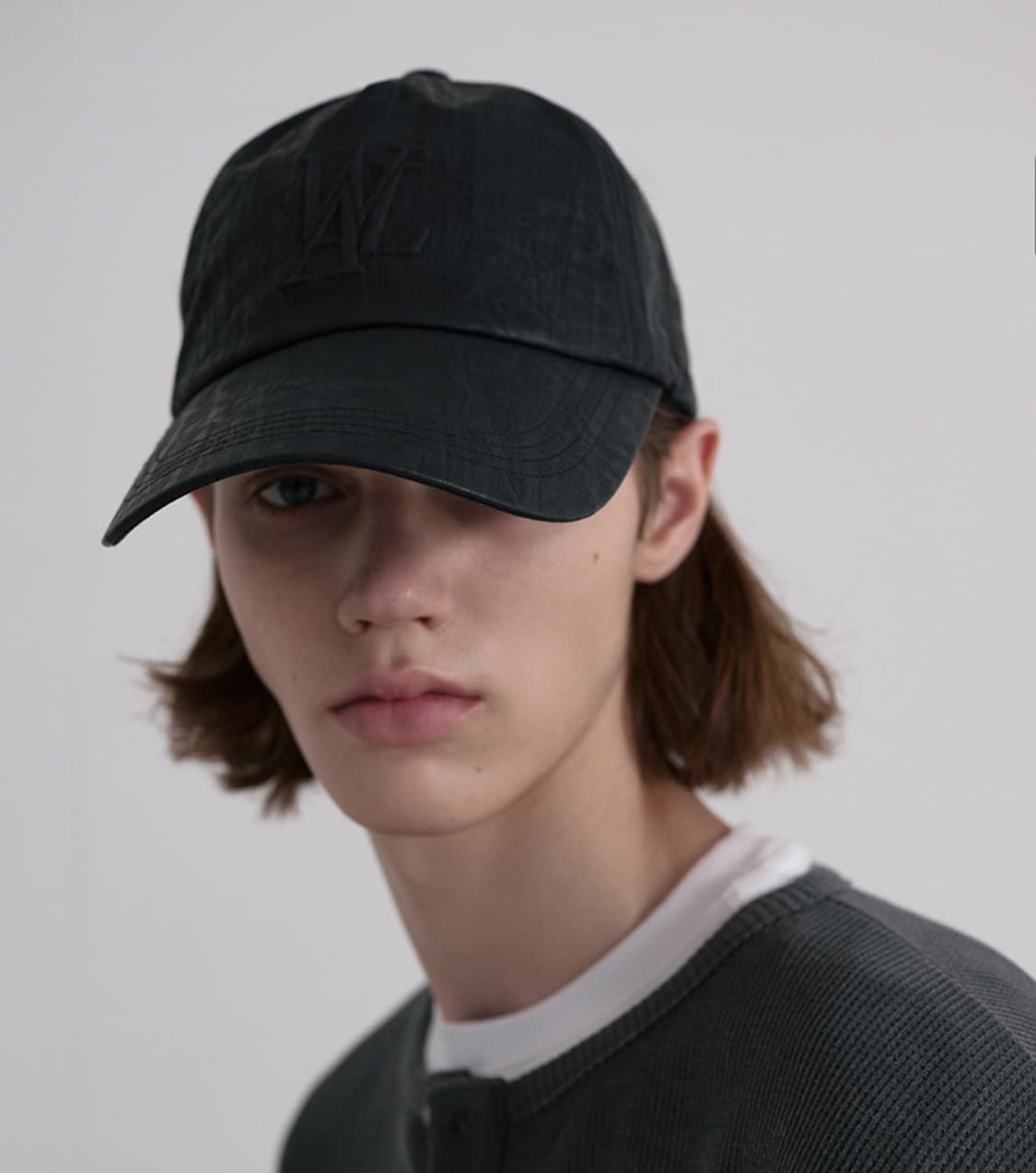 우알롱 레더 딥 시그니처 로고 볼캡  (품절) 상품이미지3