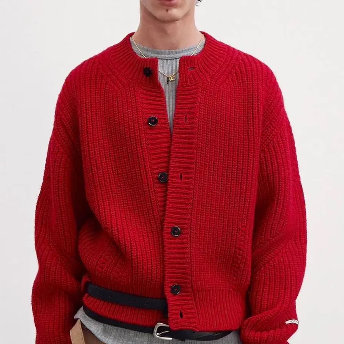 렉토 / 청키 울 크롭 니트 가디건 상품이미지2