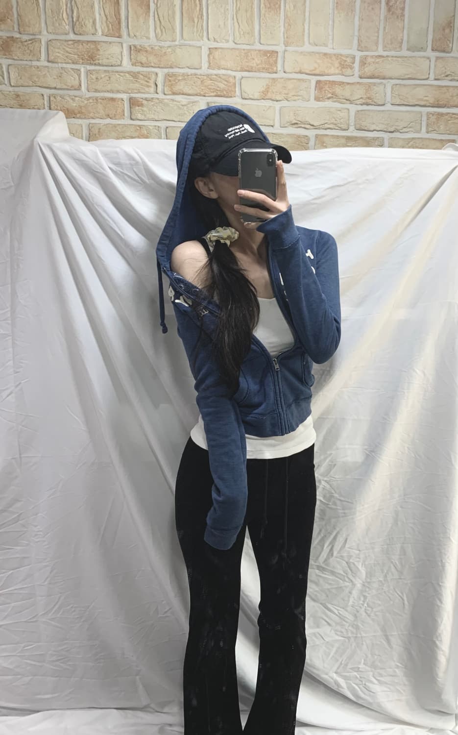 홀리스터 후드집업 ,블루,XS,딱붙 상품이미지1