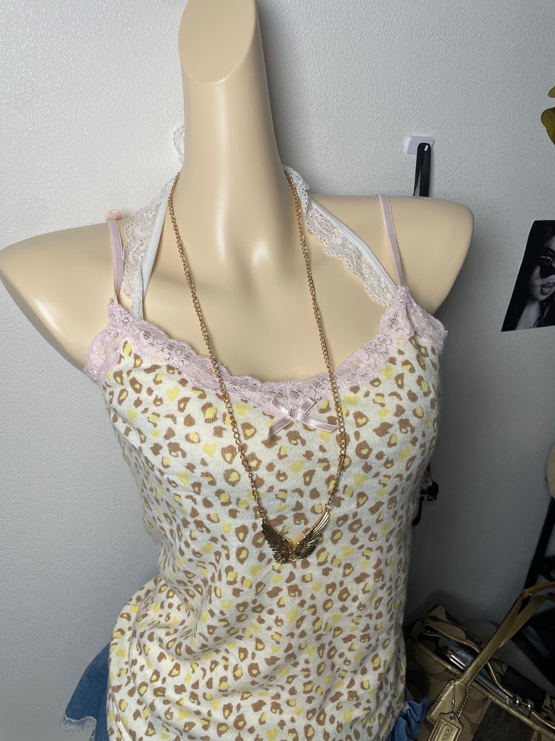 빈티지 갸루 호피 슬리브리스 상품이미지2