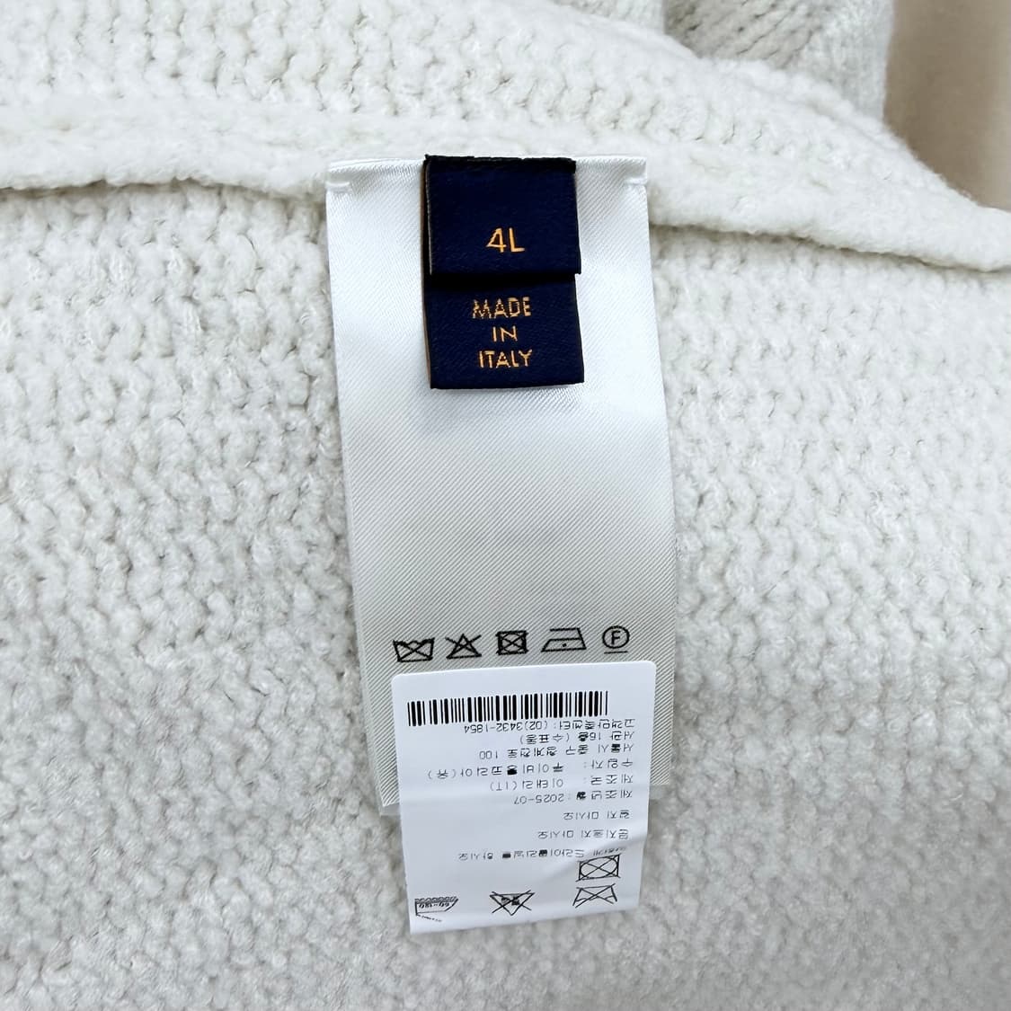 [미사용/3XL] 25FW 루이비통 LV 인타르시아 크루넥 니트 아이보리 상품이미지7