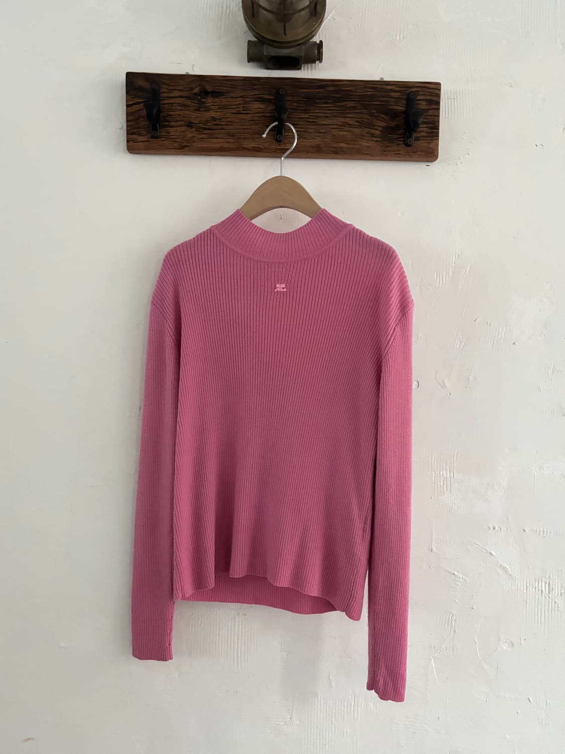 Courreges 꾸레쥬 핑크 모크넥 니트 상품이미지3