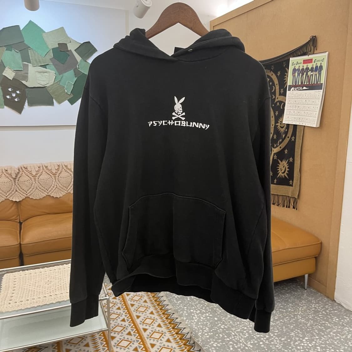 빈티지 스컬버니 스트릿 펑크 고딕 로고 후드티 L C11113 상품이미지3