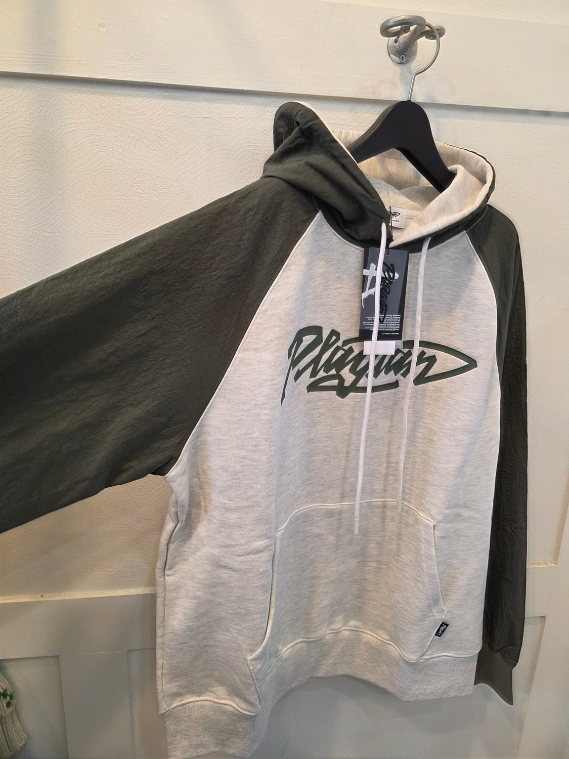 플레이안 컬러블럭 라그란후디 XL 카키 상품이미지3