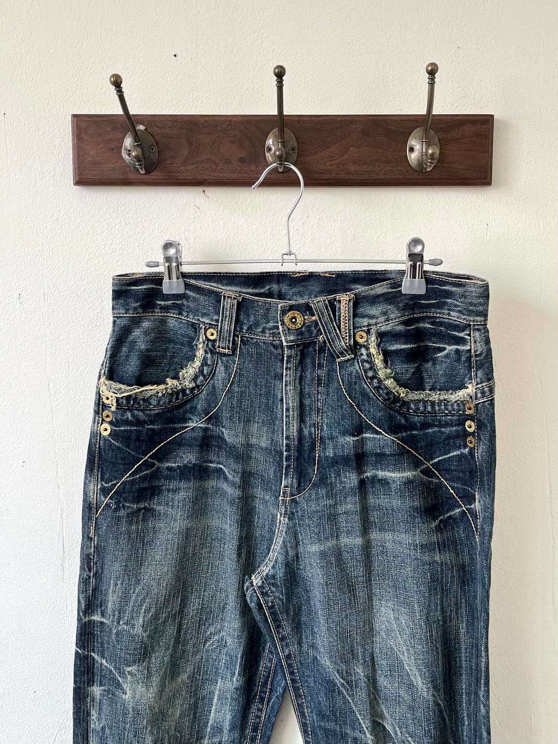 Japan vtg 아트포켓 에이징 데님 팬츠 상품이미지2