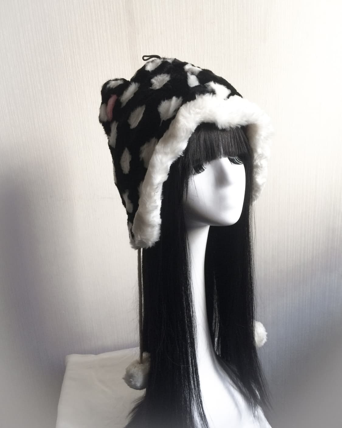  Fake fur pattern cat ear hat 상품이미지1