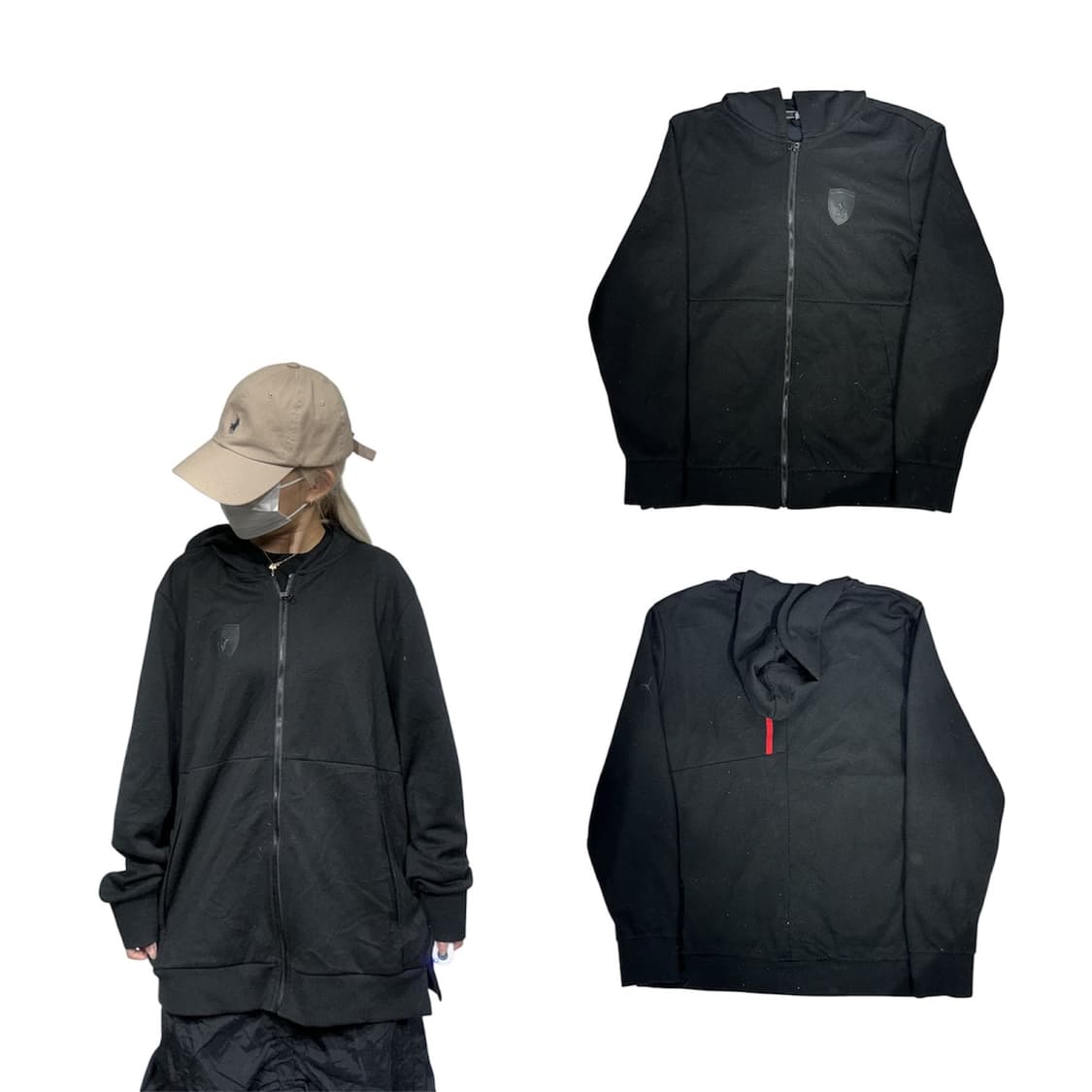 Puma 블랙 페라리 콜라보 후드집업 자켓 L 상품이미지1