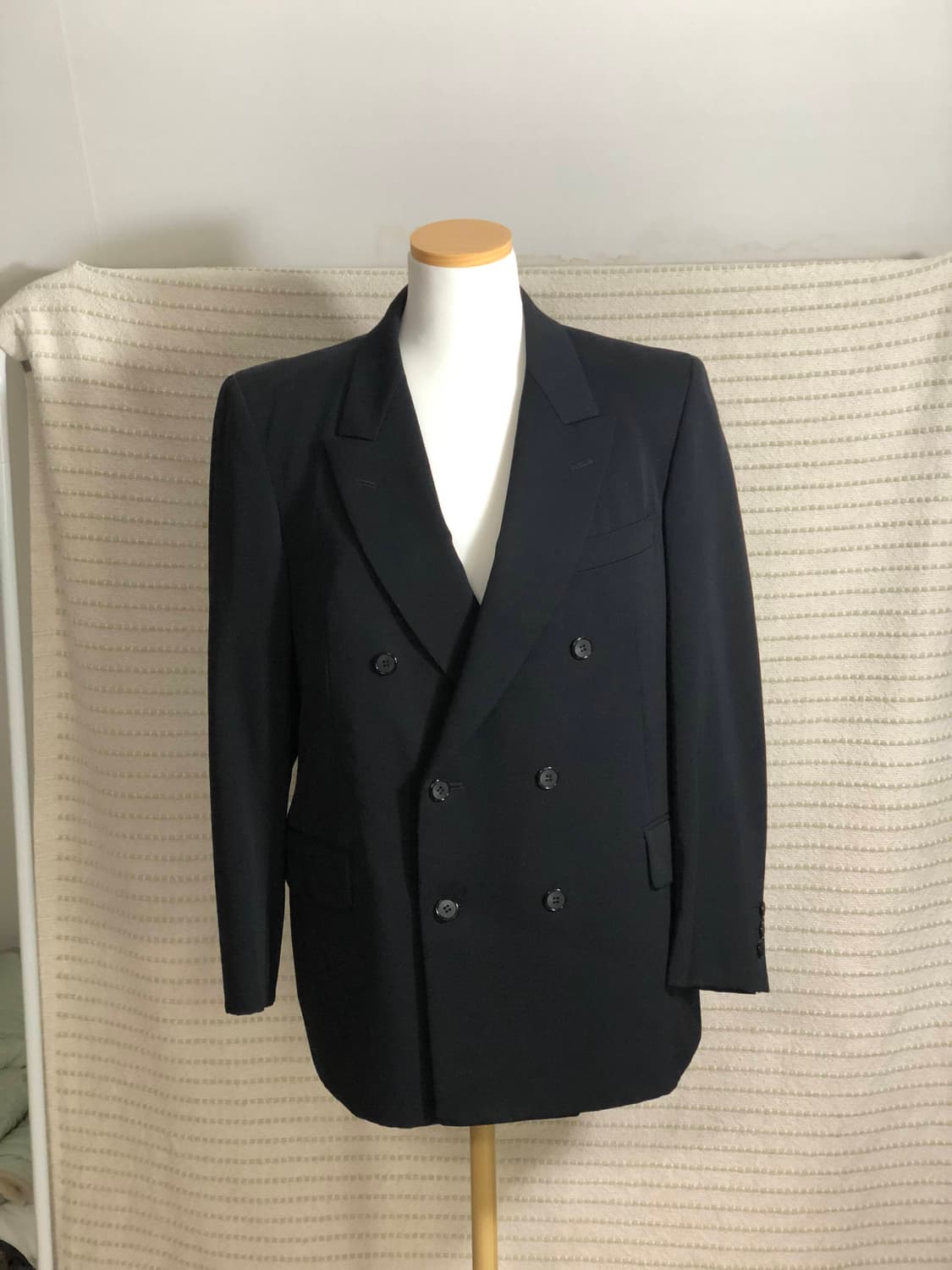 빈티지 울 블랙 더블 블레이저 자켓 상품이미지1
