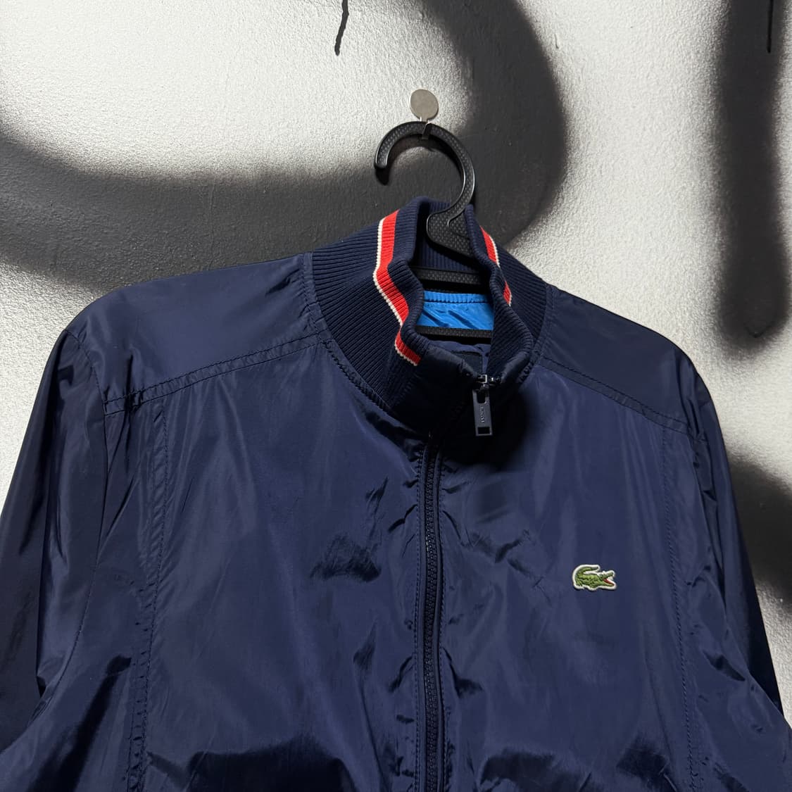 라코스테 올드스쿨 우븐 집업 블루종 자켓 상품이미지3