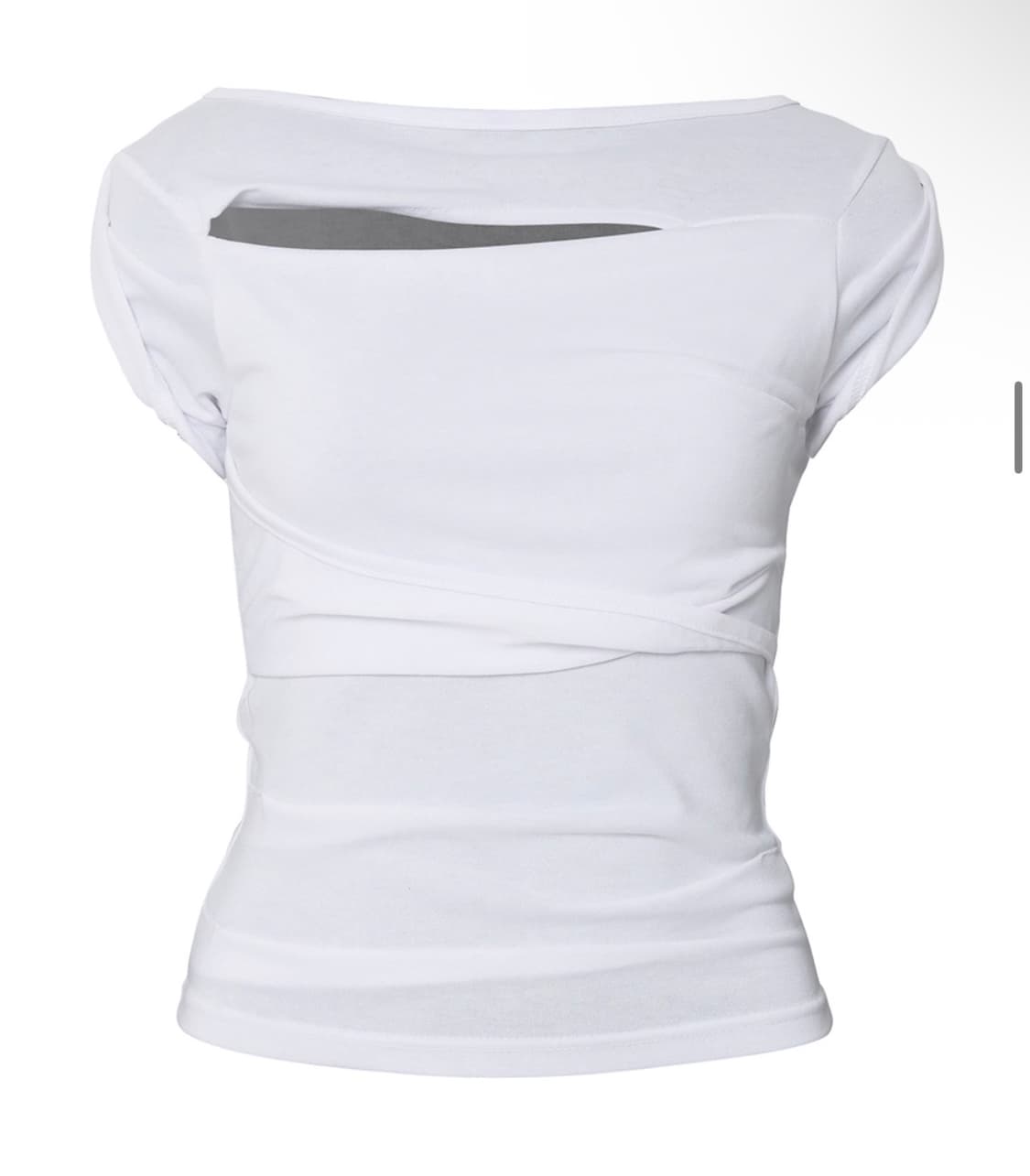 플레어업 Asymmetrical Draped Roll-Up T-Shirt 상품이미지2