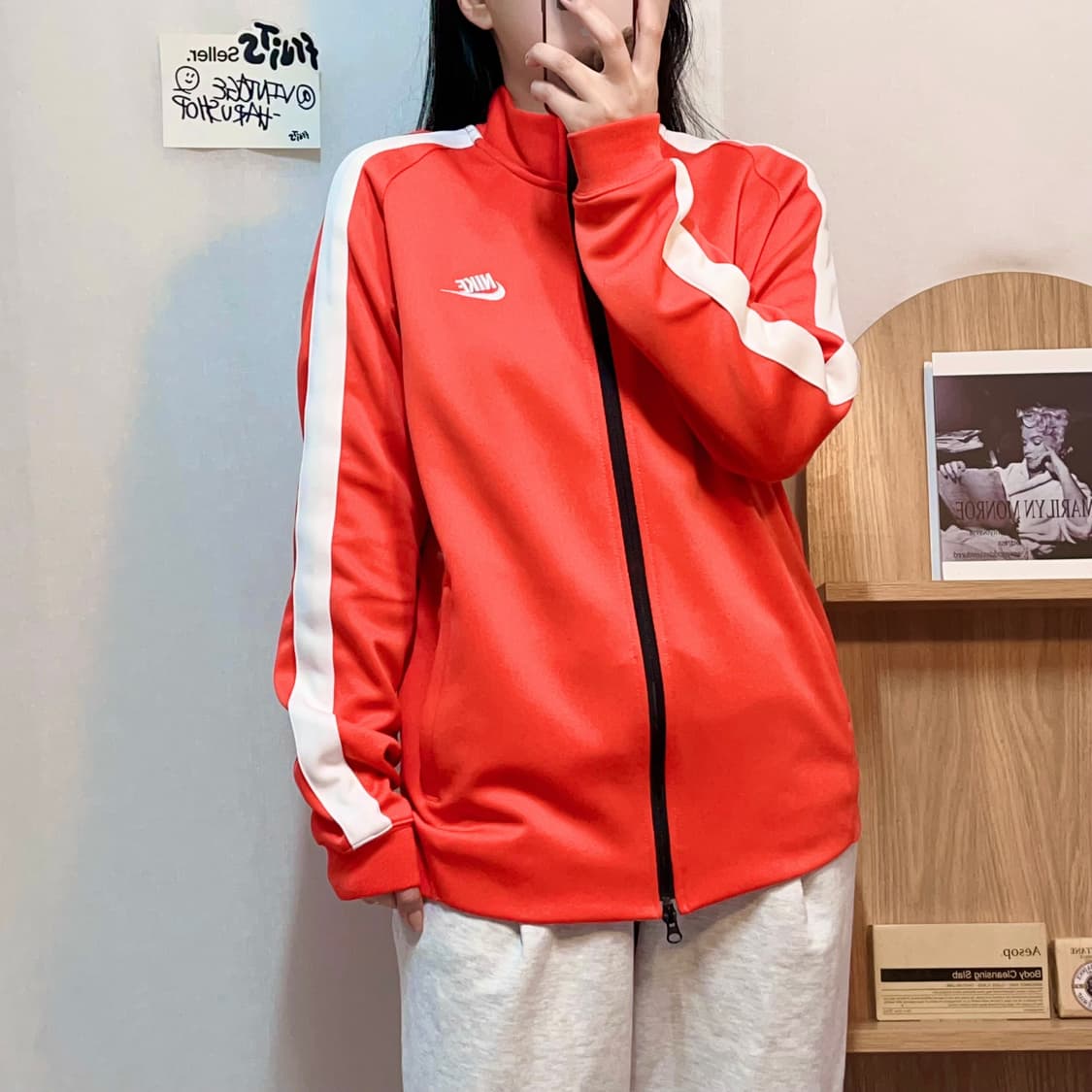 [정품] 나이키 다홍 푸츄라 띠줄 투웨이 져지 집업 [ XL ] 상품이미지2