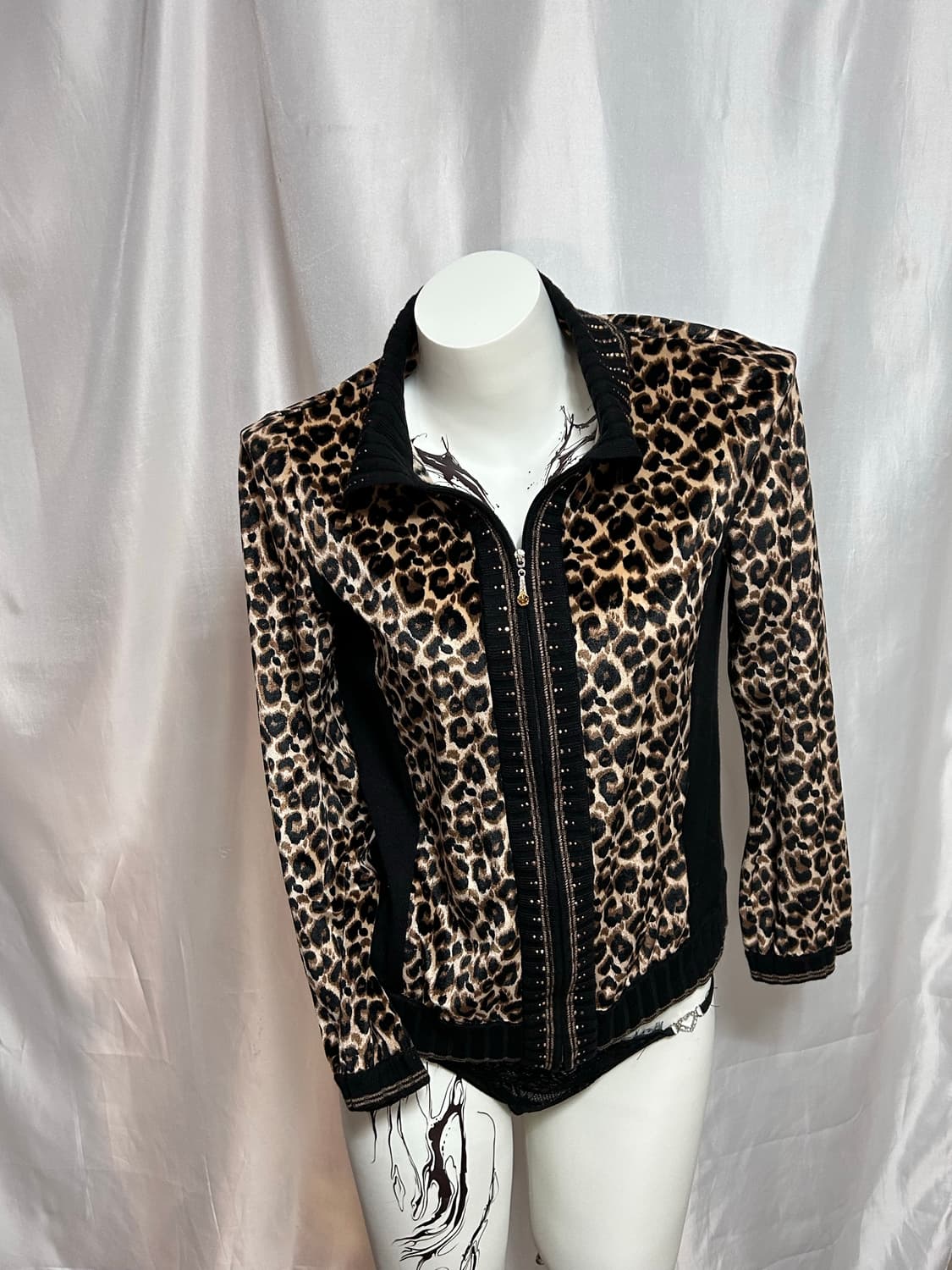 leopard gal punk cubic detailed zip-up 상품이미지4