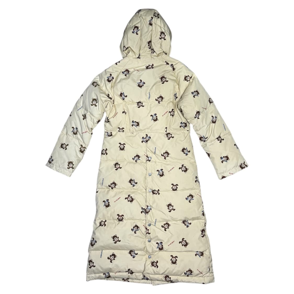 히스테릭 글래머 아카이브 퍽베어 패턴 오프화이트 색상 롱 패딩 자켓 상품이미지2