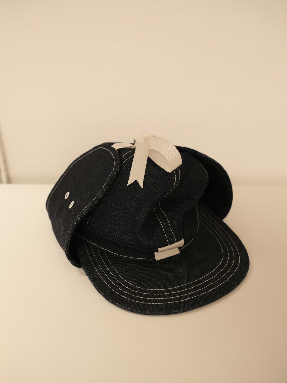 꼼데가르송 간류 더블 바이저 데님 캡 상품이미지4