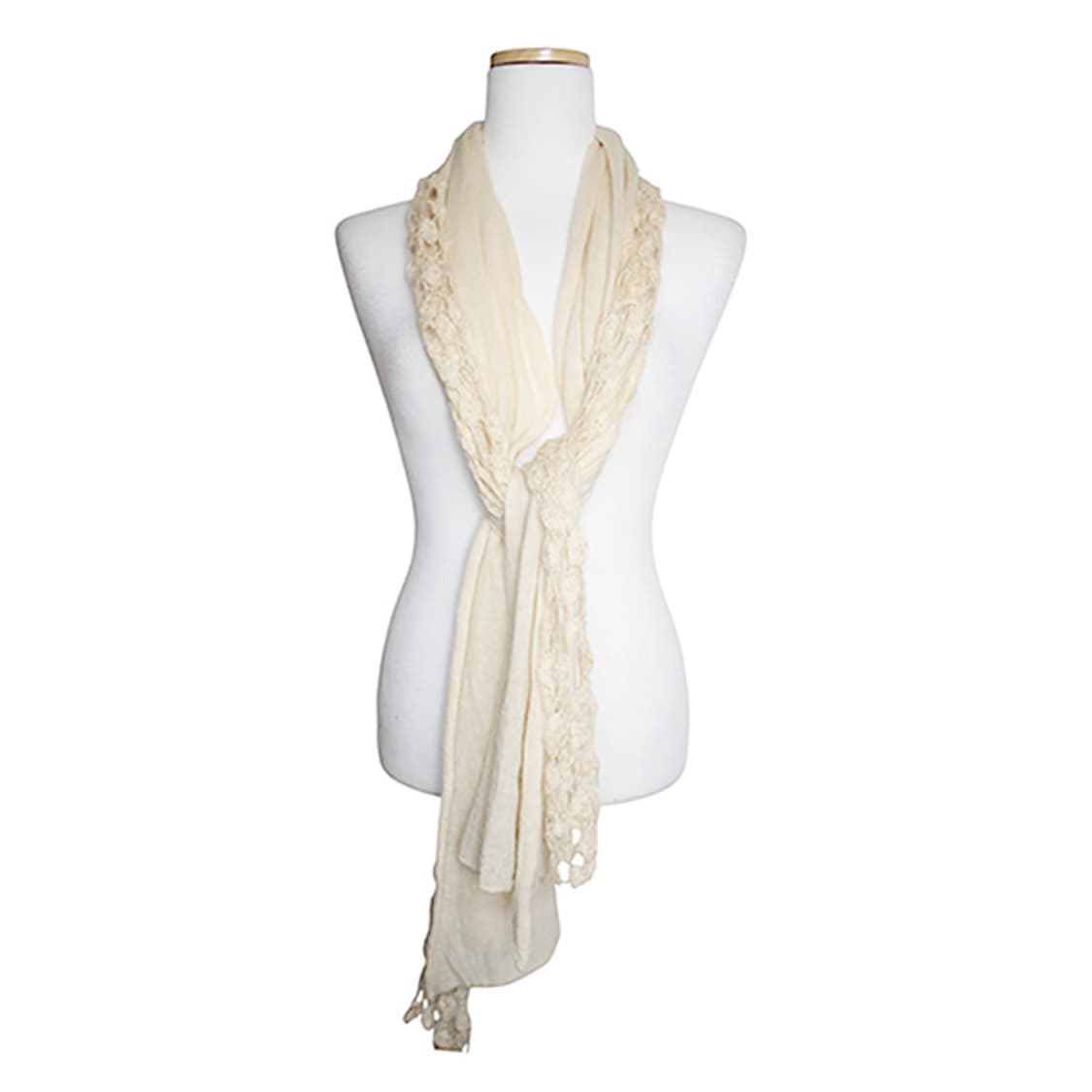 내추럴베이직 베이지 캐시미어 니트 머플러 상품이미지1