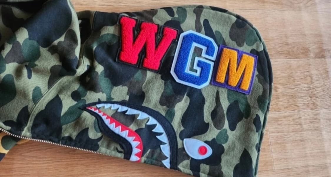 베이프 카모 풀후드 집업(XL) 새제품 상품이미지4