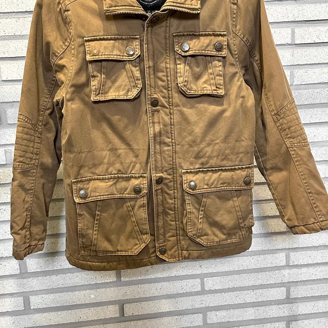 USA VINTAGE 후드 워크 자켓 쉐르파 안감 4포켓 디테일 베이지 상품이미지5