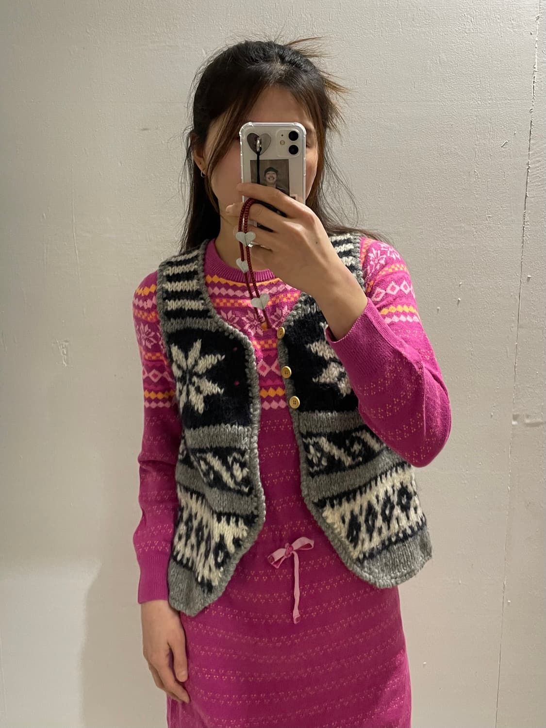 BEAMS nordic pettern knit vest 상품이미지2