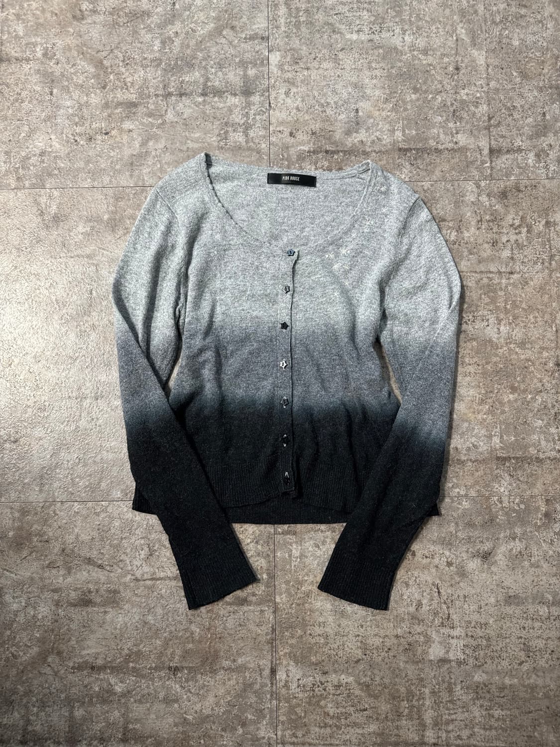 홀터넥 티 스타 버튼 글라데이션 울/앙고라 가디건 2pcs SET 상품이미지5