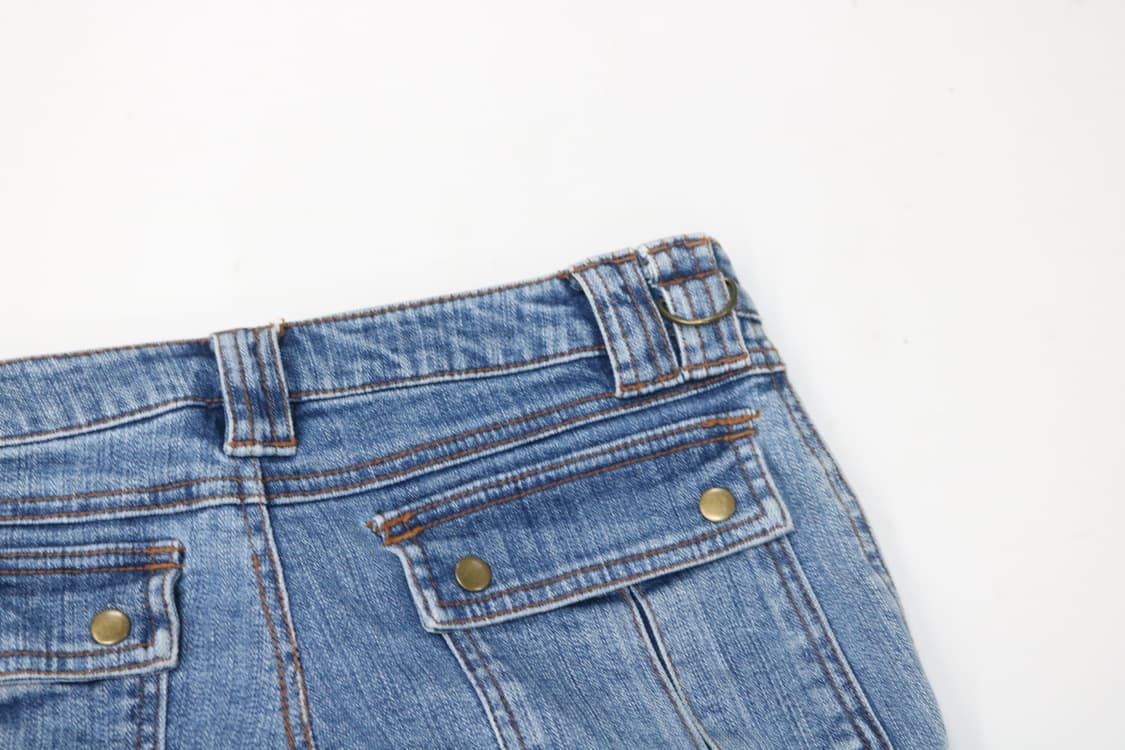 빈티지 멀티 포켓 디테일 벨티드 중청 카고 데님 팬츠 (25-26) 상품이미지8