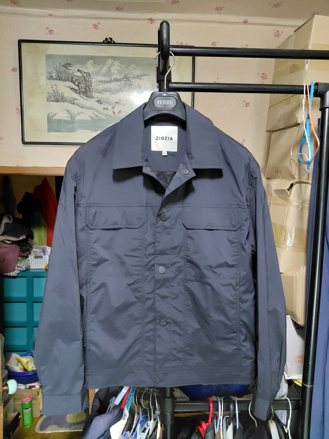 [지오지아]트러커 스냅점퍼 105사이즈 블랙컬러 상품이미지3