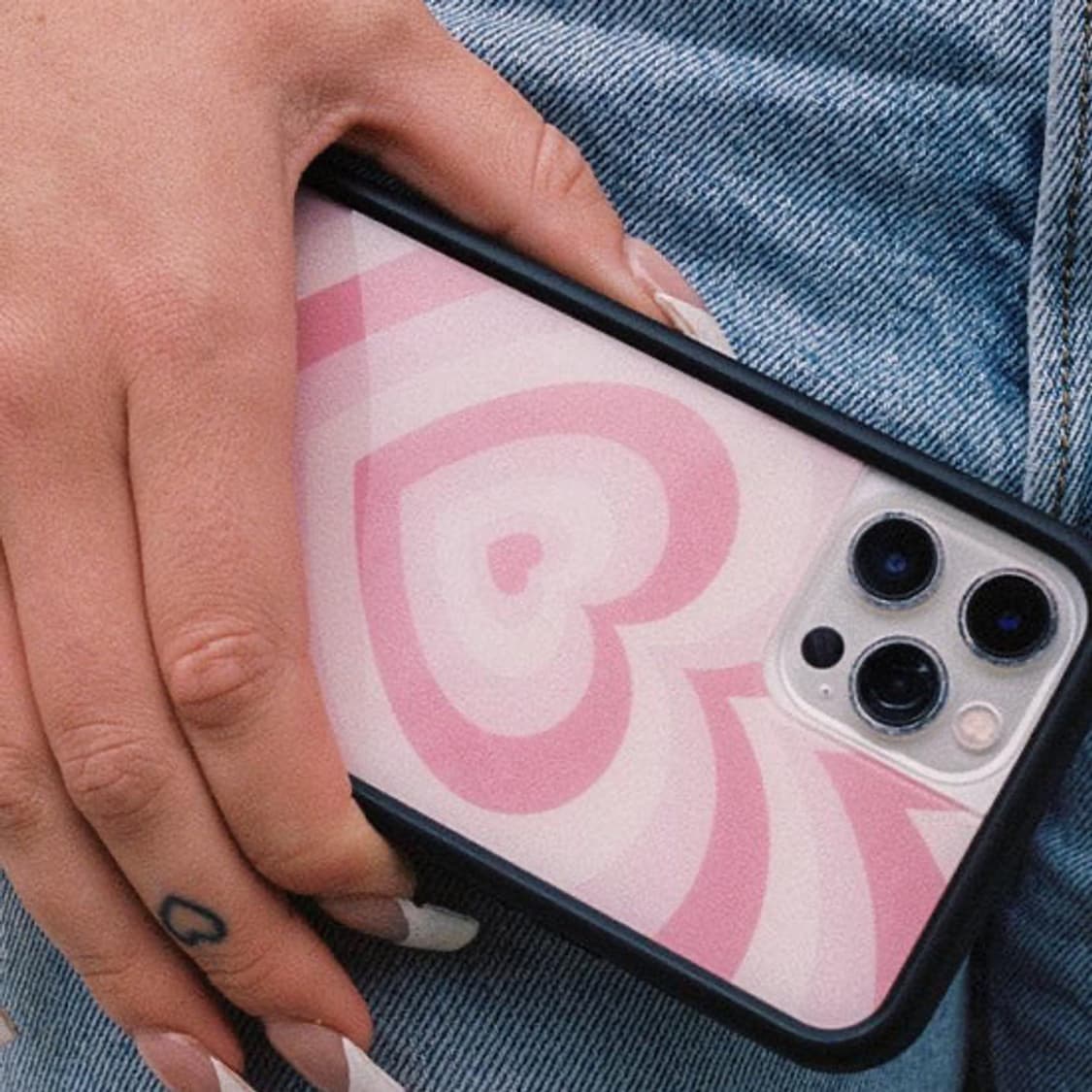 와일드플라워 케이스 아이폰 12 프로 맥스 pro max 핑크 하트 갸루 상품이미지1