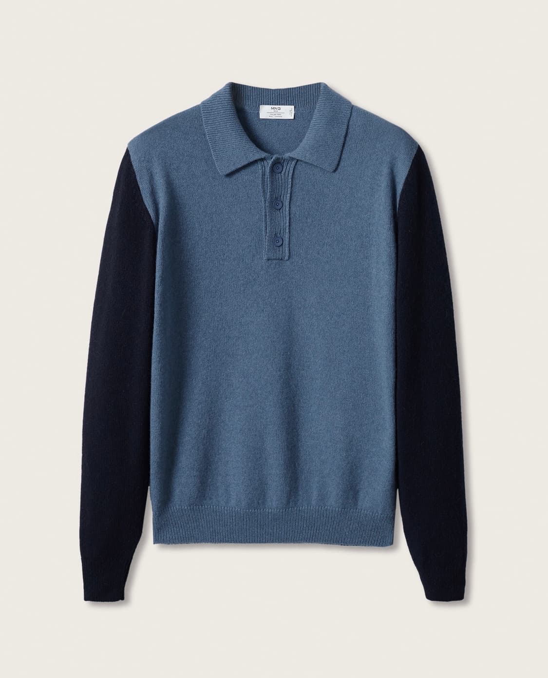 MANGO 망고 이태리 울 캐시미어 니트 배색 폴로 셔츠 상품이미지1