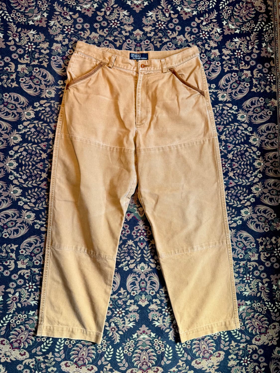 90s 폴로 어센틱 덩가리 더블니 캔버스 워크팬츠  상품이미지1