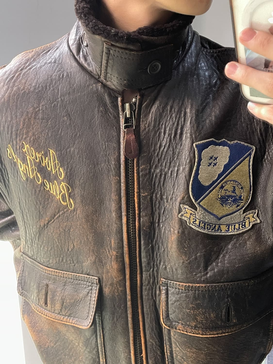 아비렉스 USAF 블루 엔젤 G-1 레더 자켓 상품이미지4